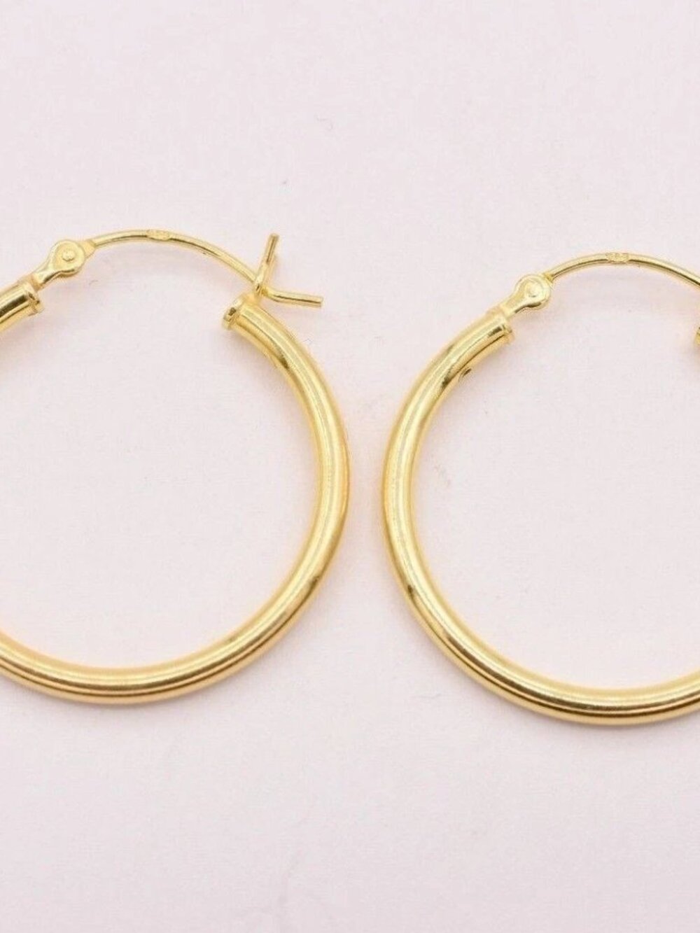14K Plated Sterling Silver Hoop Earrings – 25mm